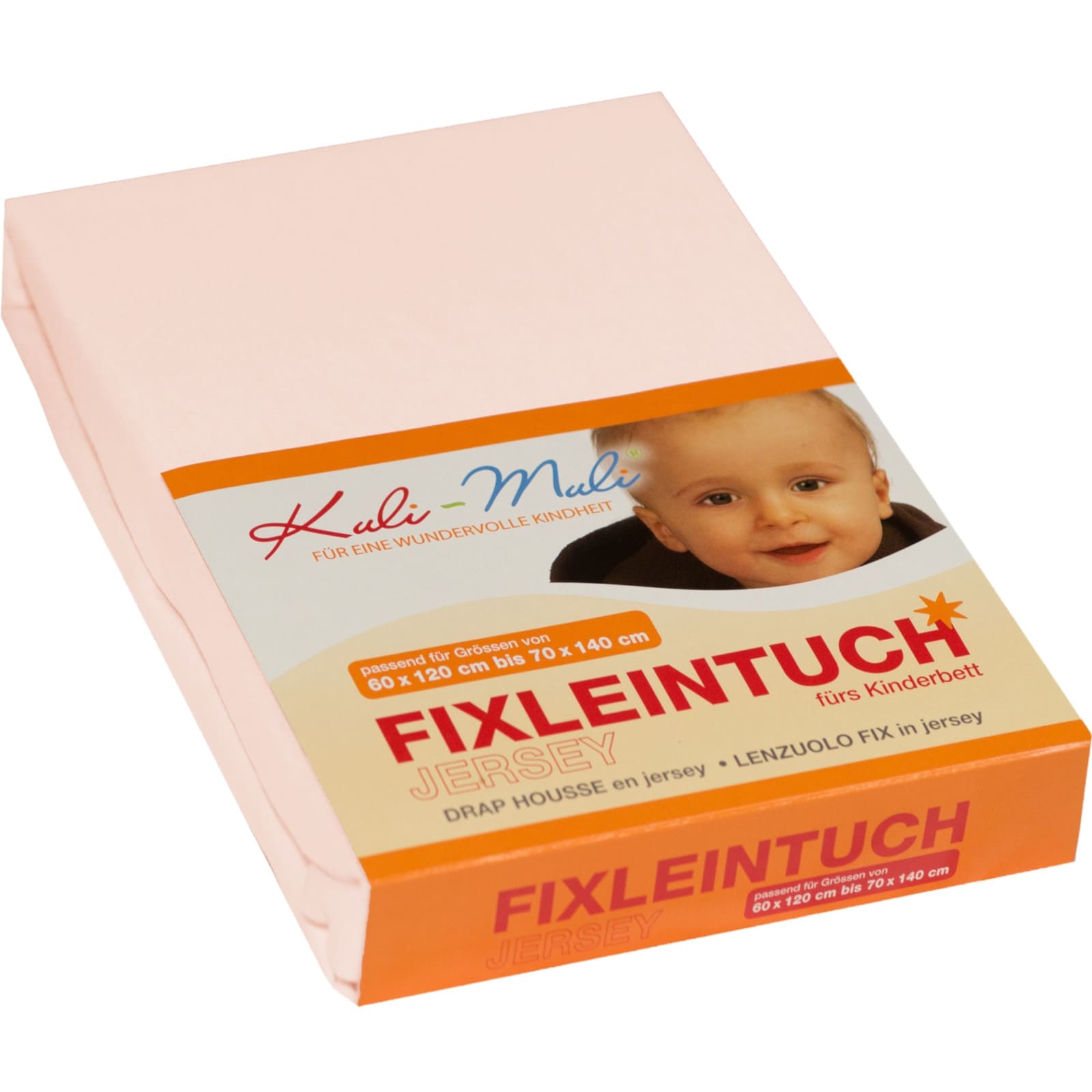 KULI-MULI Fixleintuch Jersey hellrosa 70 x 140 cm