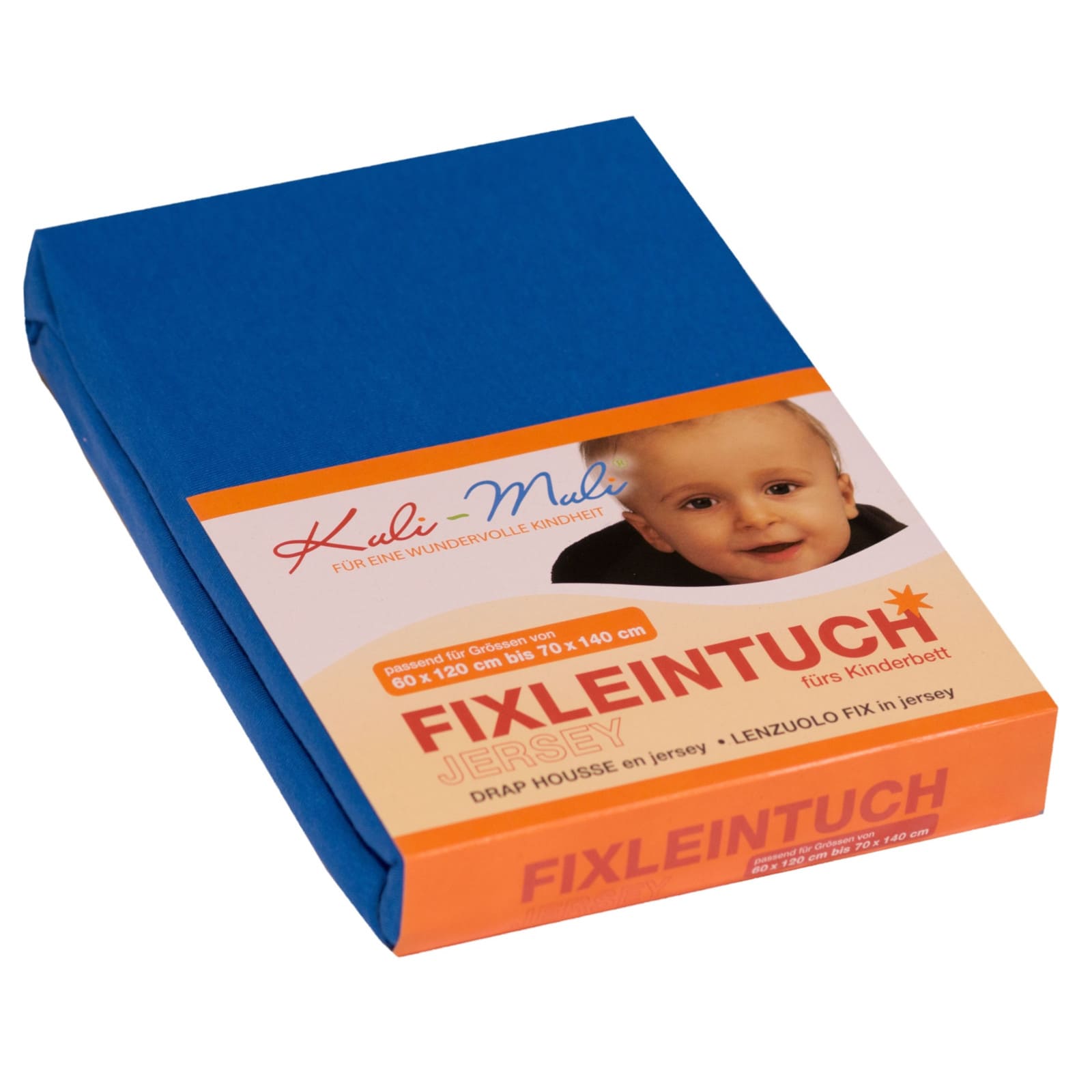 KULI-MULI Fixleintuch Frottee dunkelblau 70 x 140 cm