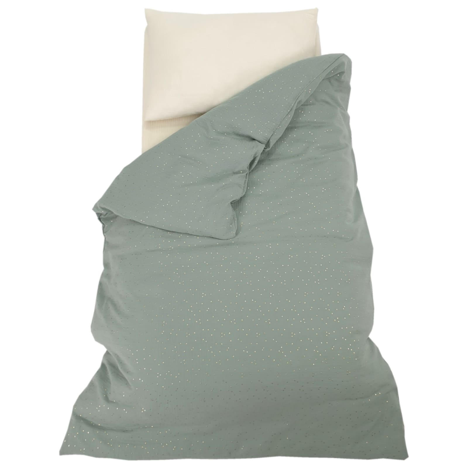 KULI-MULI Bettwäscheset Baumwolle ecru-grün KULI-MULI Bettwäscheset Baumwolle ecru-grün