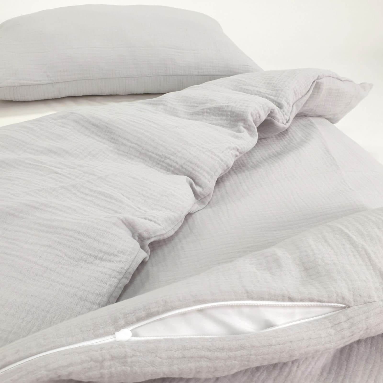 KULI-MULI Bettwäscheset Baumwolle grau