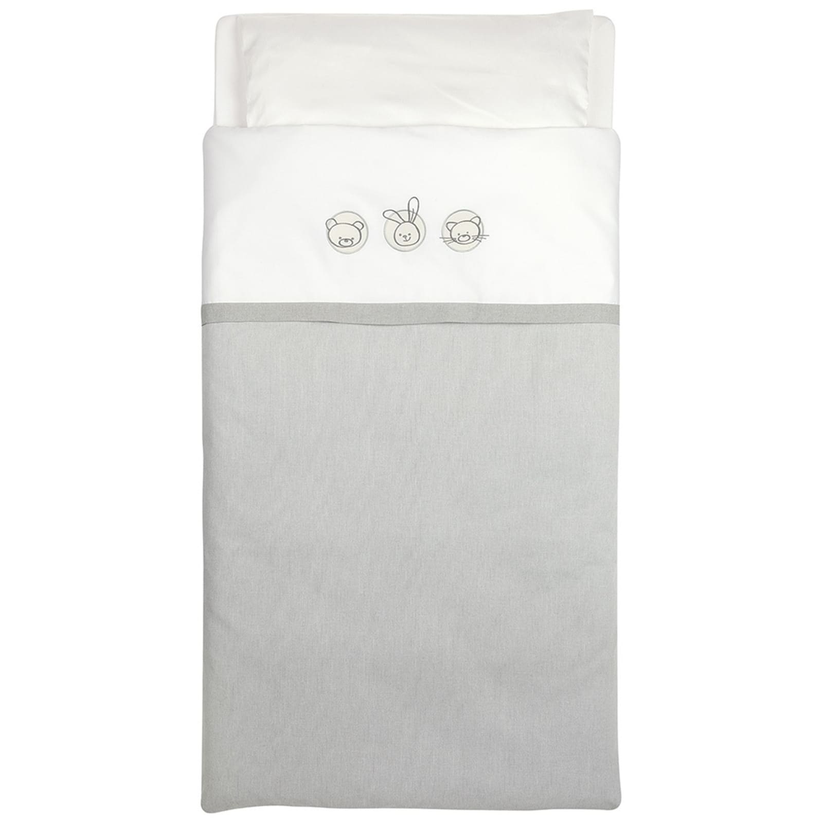 KULI-MULI Bettwäscheset Petits Animaux grau 90 x 120 cm