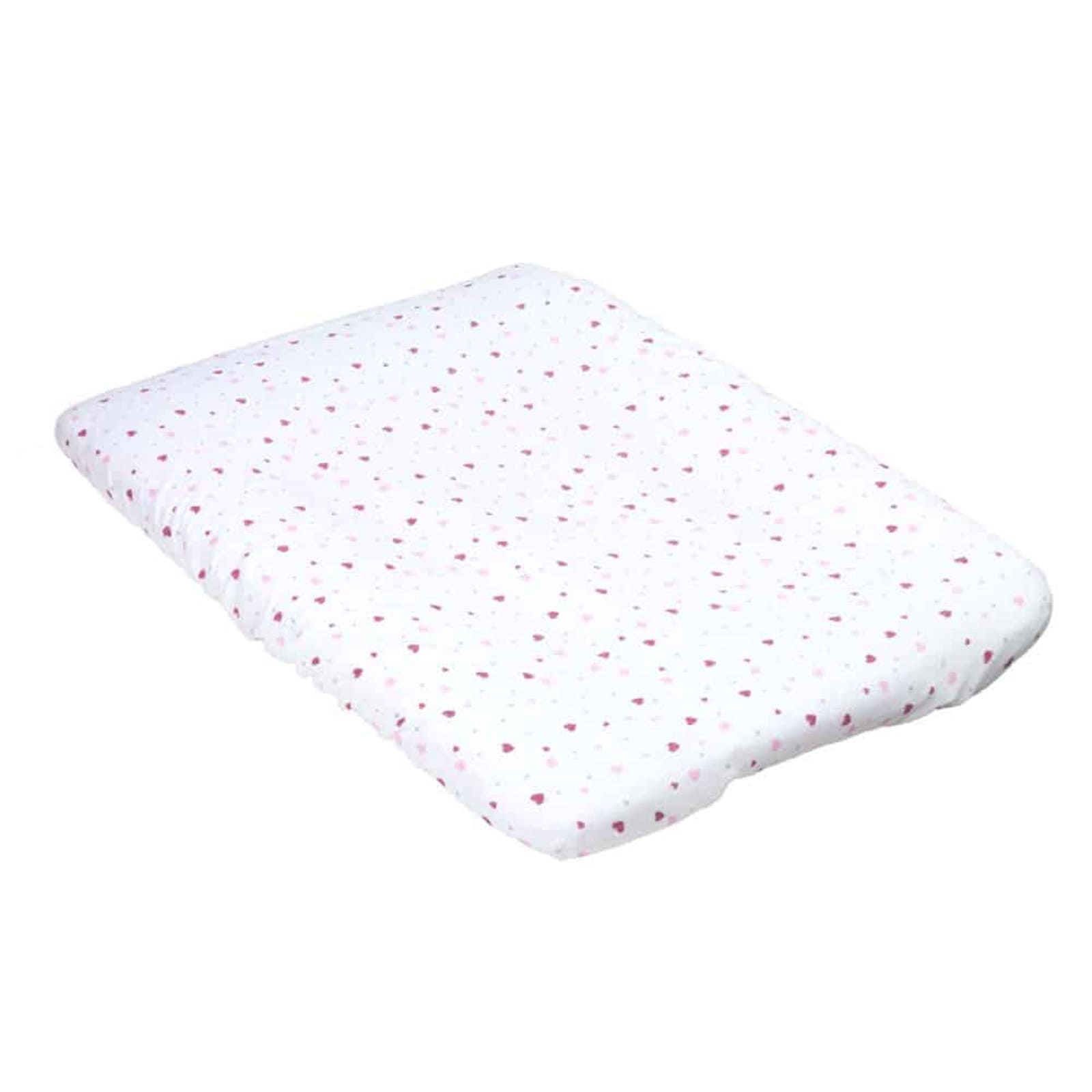 KULI-MULI Wickelkissenüberzug Frottee Herz rosa 75 x 85 cm