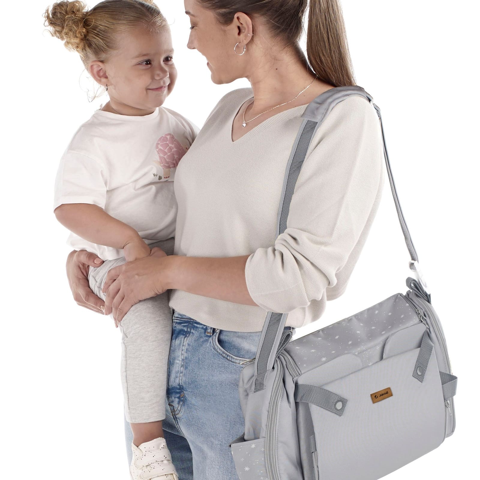 JANÉ Sitzerhöher und Tasche Avant Dim grey