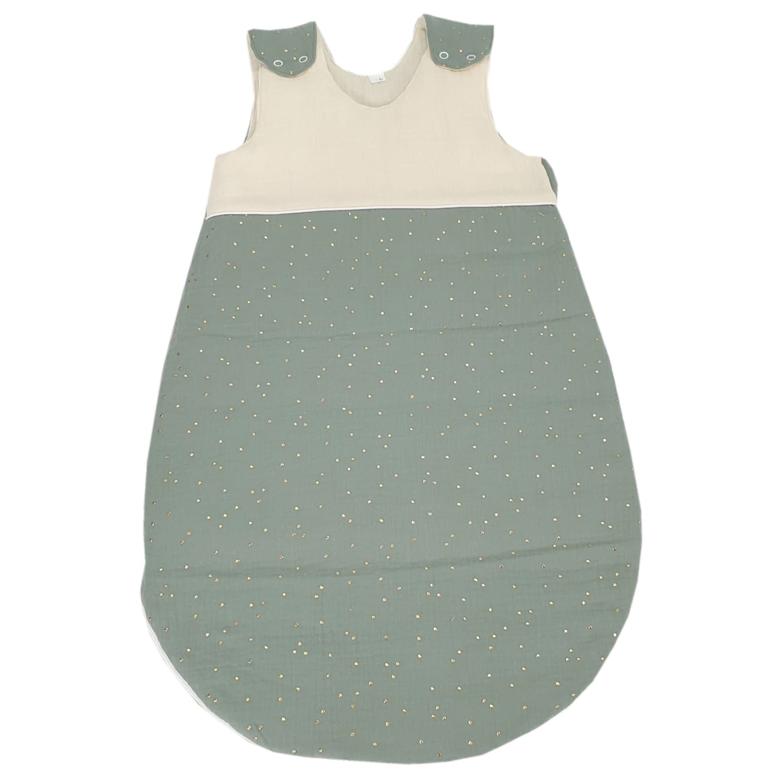 KULI-MULI Ganzjahresschlafsack Baumwolle 70 cm ecru-grün