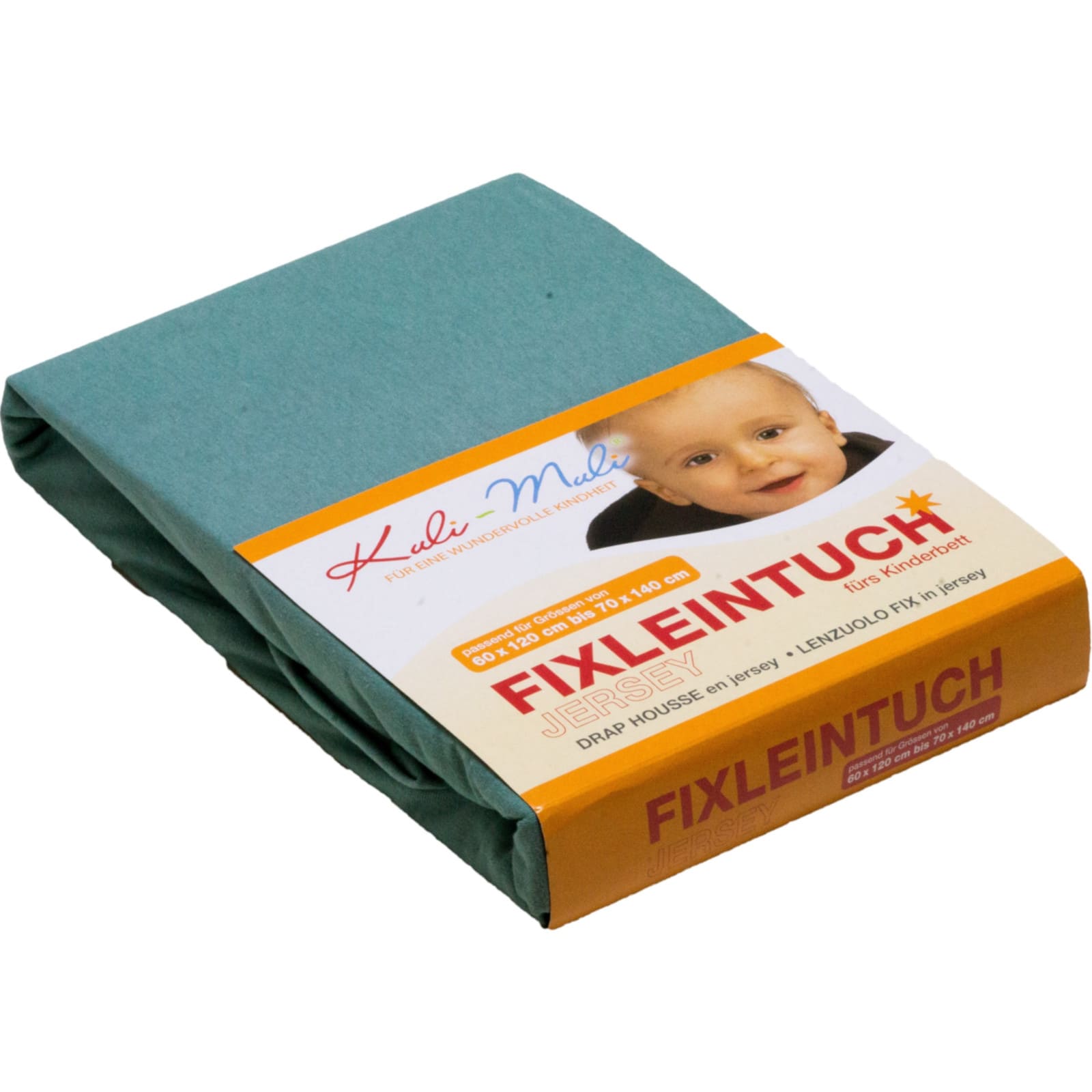 KULI-MULI Fixleintuch Jersey Dusty türkis 70 x 140 cm