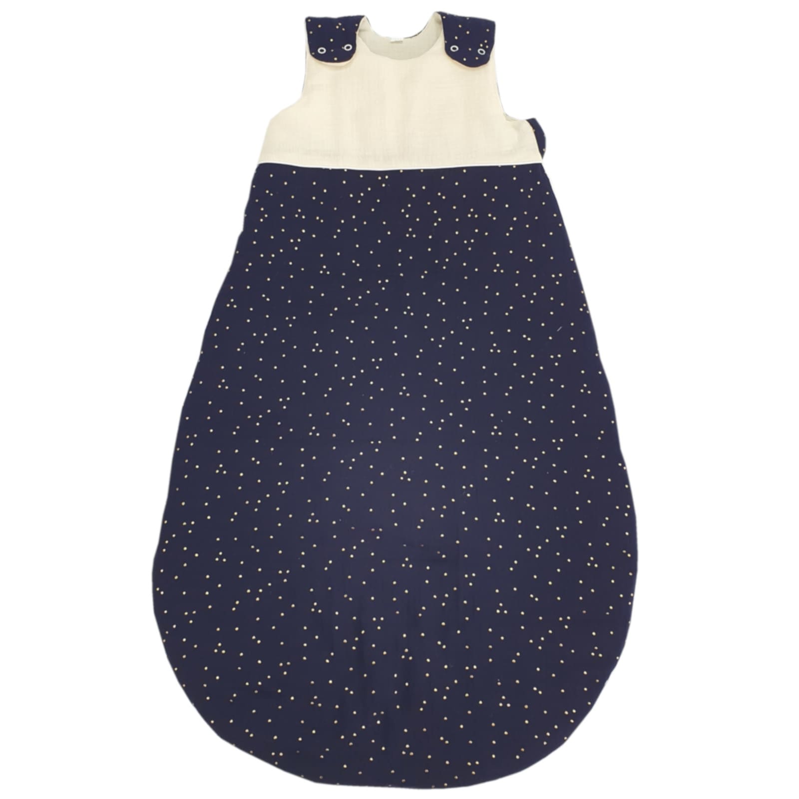 KULI-MULI Ganzjahresschlafsack Baumwolle 90 cm ecru-blau